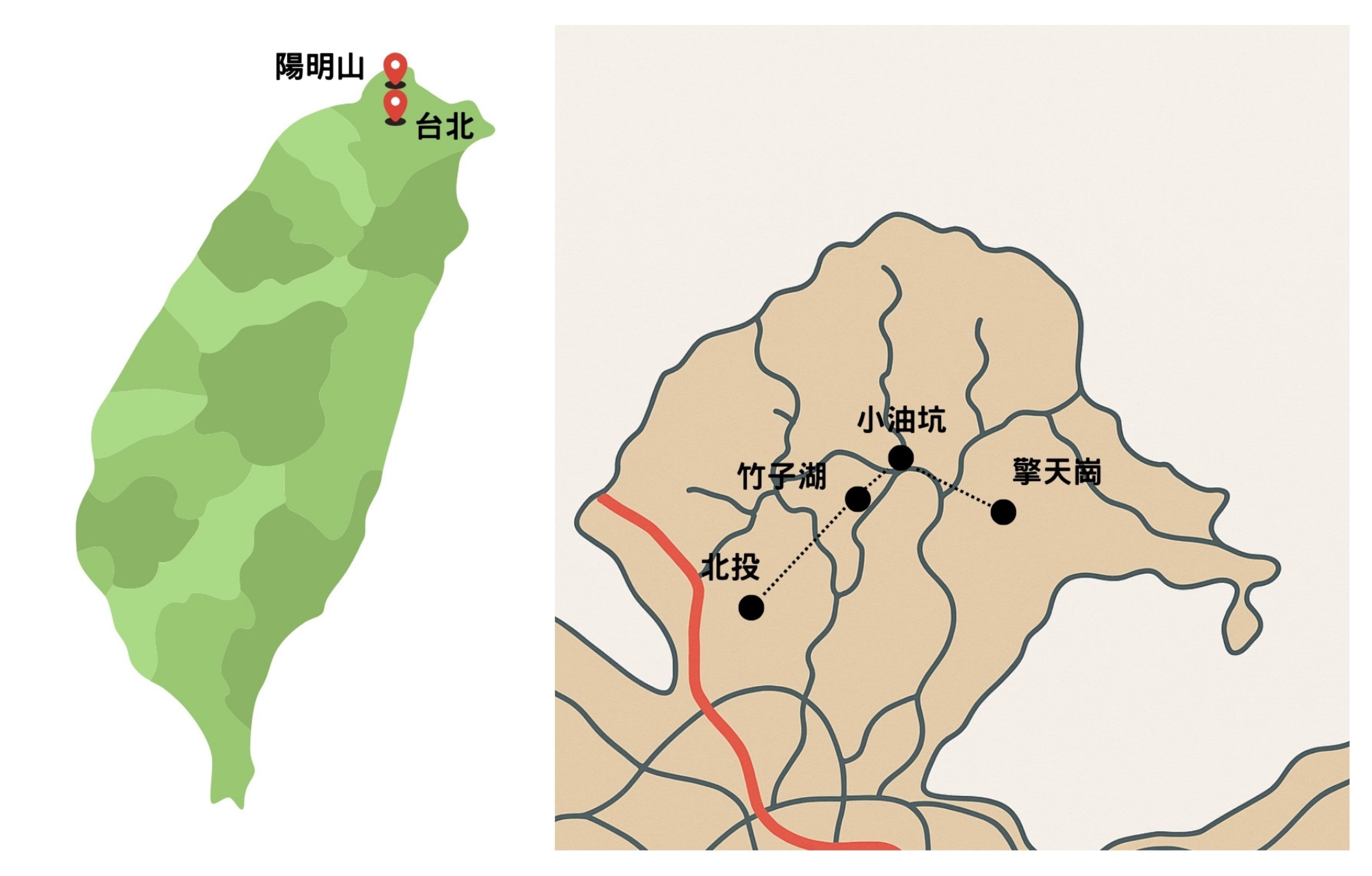 陽明山包車一日遊路線